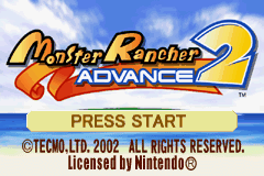 Monster Rancher Advance 2 title screen for GameBoy Advance